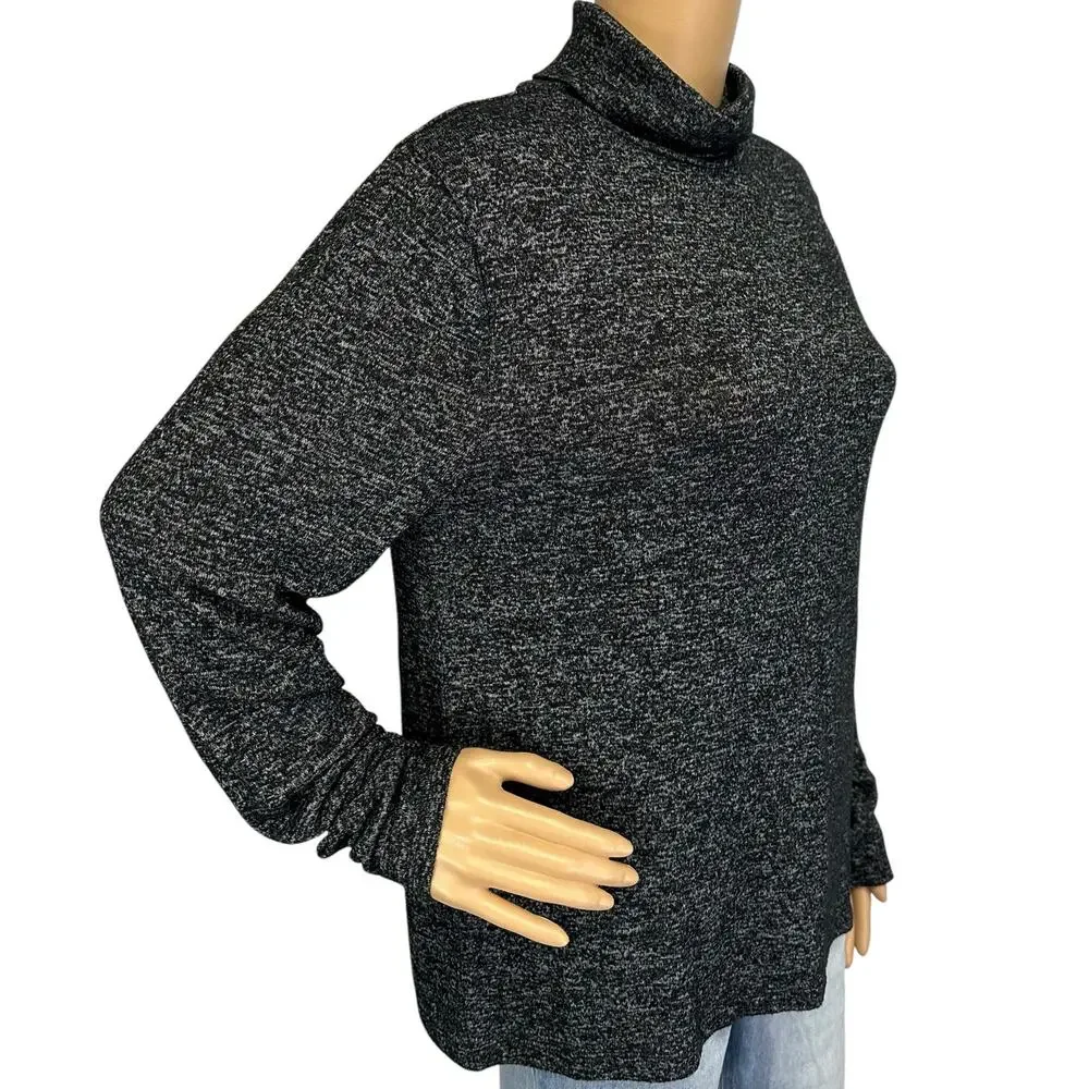 J. Crew Signature Cozy Yarn Turtleneck Sweater Charcoal Gray AS915 Size L